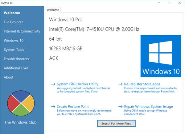 Sửa lỗi Windows 10 chỉ bằng 1 cú click chuột với FixWin