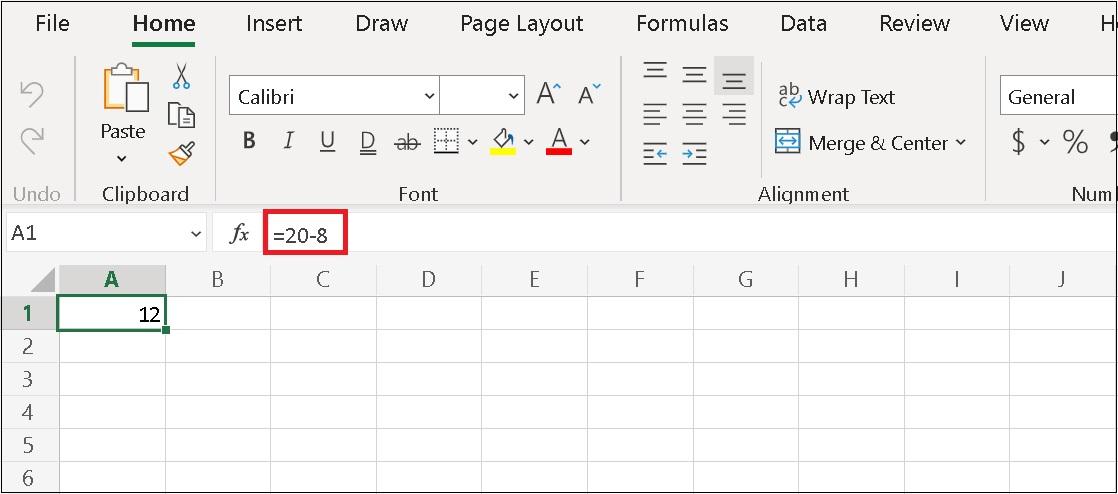 Sử dụng toán tử để trừ trong Excel