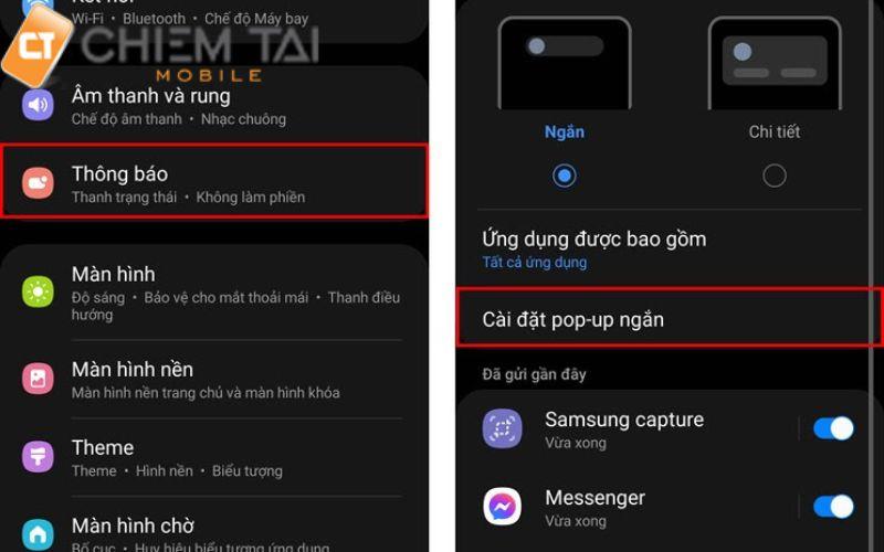 Cách cài đặt bật sáng màn hình cạnh khi có thông báo Samsung