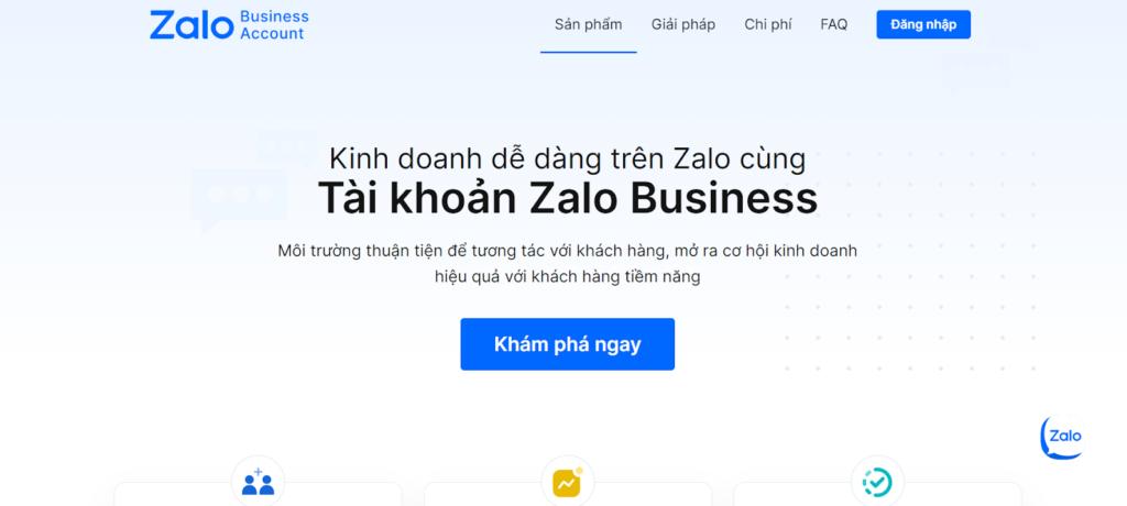 Cách cài đặt tài khoản Business Zalo