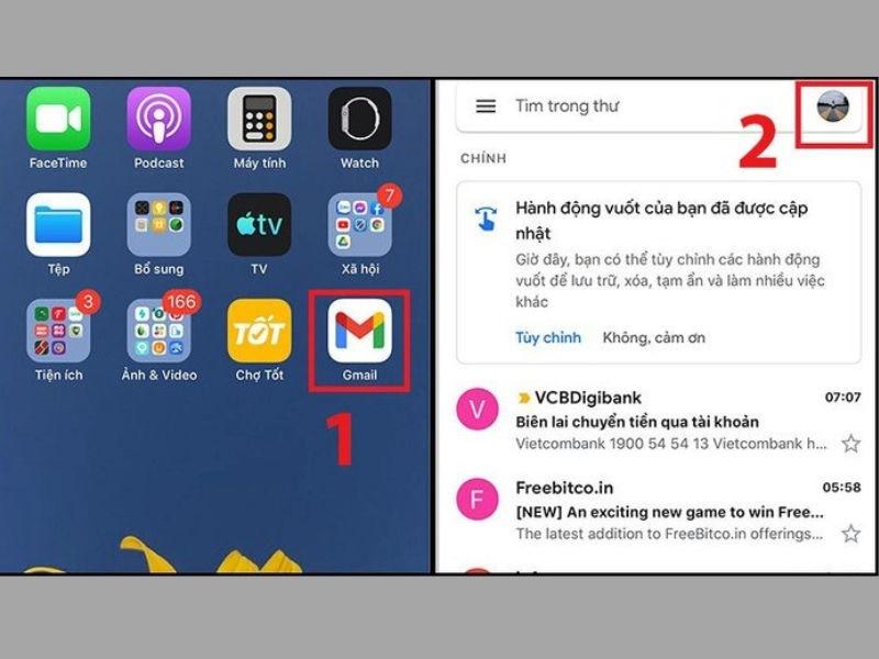 huong dan cach dang xuat mail tren iphone thong qua ung dung gmail
