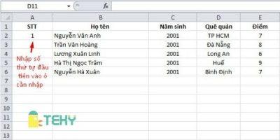 Cách đánh số thứ tự trong excel nhanh và chính xác nhất