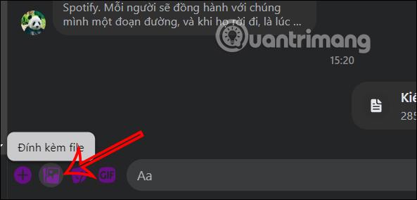 Tải file lên Messenger PC