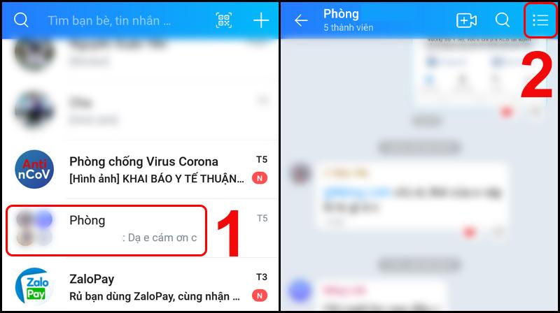 Tìm và chọn nhóm Zalo có chứa ảnh mà bạn muốn xóa