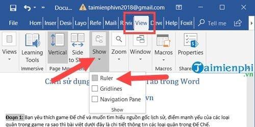 Bí quyết sử dụng thước căn lề và Tab trong Word