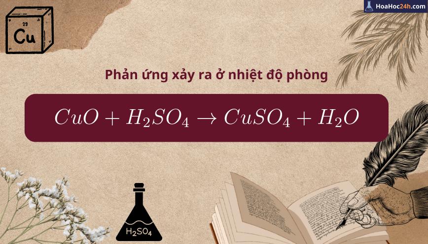 Phương trình hóa học: CuO + H2SO4 → CuSO4 + H2O