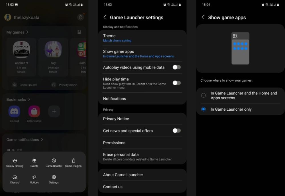 Các tiện ích bạn cần biết trên ứng dụng Game Launcher trên điện thoại Samsung