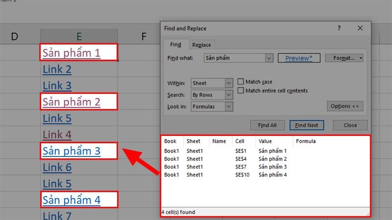 Xóa 1 link trong excel