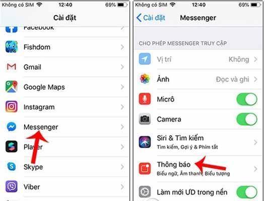 Cách bật âm báo ứng dụng messenger