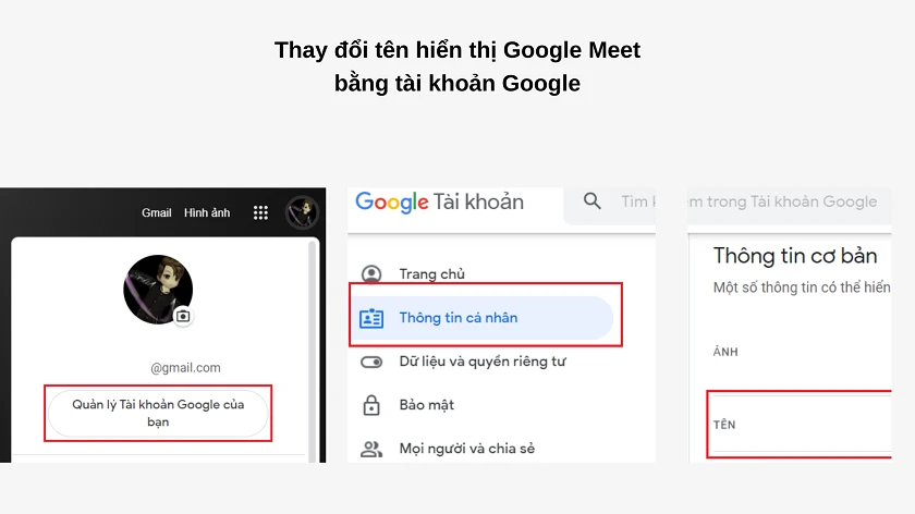 Cách đổi tên trên google meet trên máy tính, điện thoại