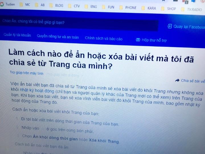 Kiểm tra Trang Facebook cá nhân