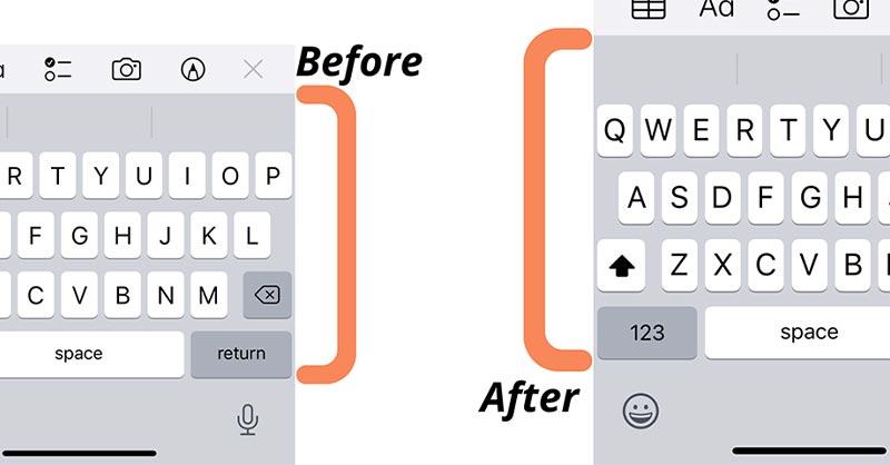 Kích thước bàn phím iPhone to hơn mặc định sau khi tùy chỉnh