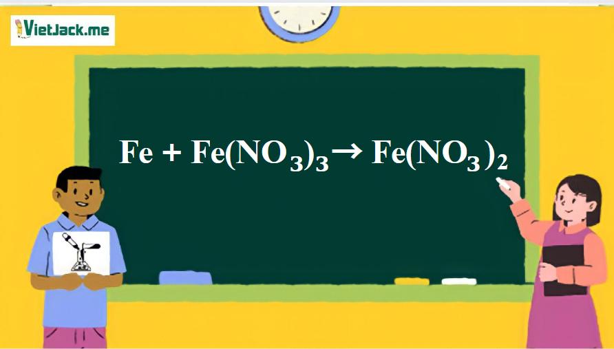 Fe + Fe(NO3)3 → Fe(NO3)2 | Fe ra Fe(NO3)2 | Fe(NO3)3 ra Fe(NO3)2