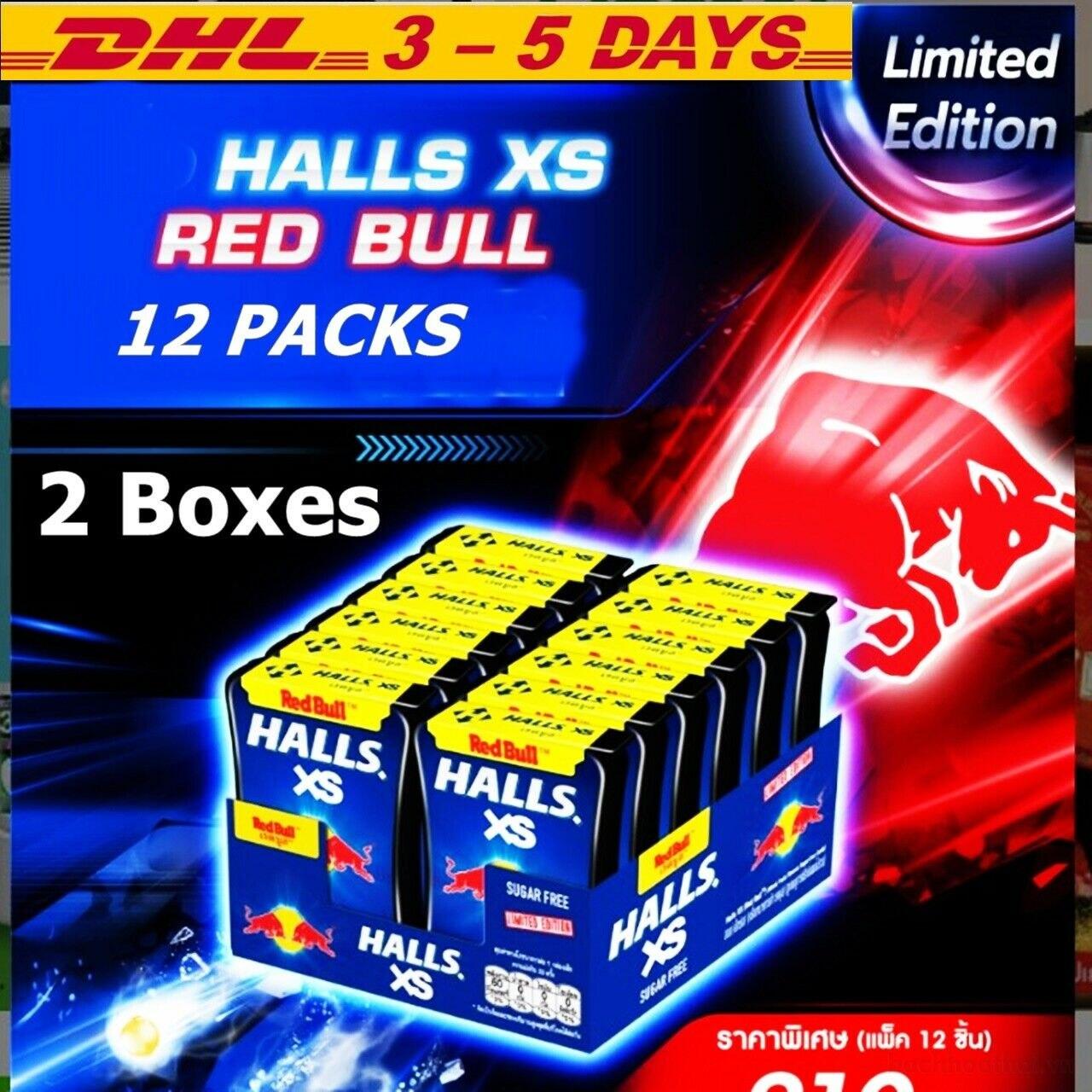 Kẹo ngậm thơm miệng cai thuốc Halls XS vị RedBull Thái Lan