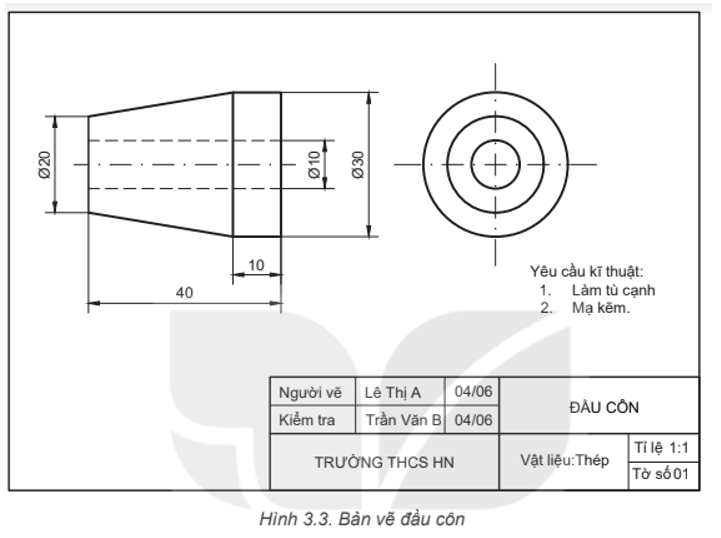 Giải Công nghệ 8 Bài 3 (Kết nối tri thức): Bản vẽ chi tiết