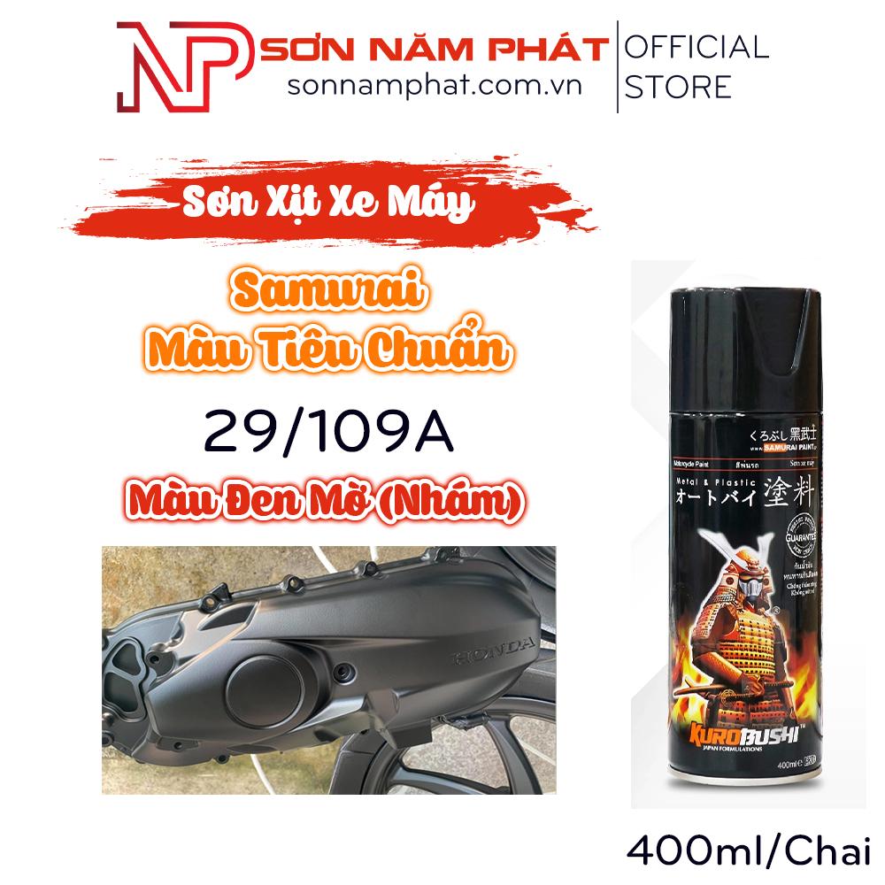 Sơn Xịt Samurai Màu Tiêu Chuẩn 29/109A Màu Đen Mờ (Đen Nhám)