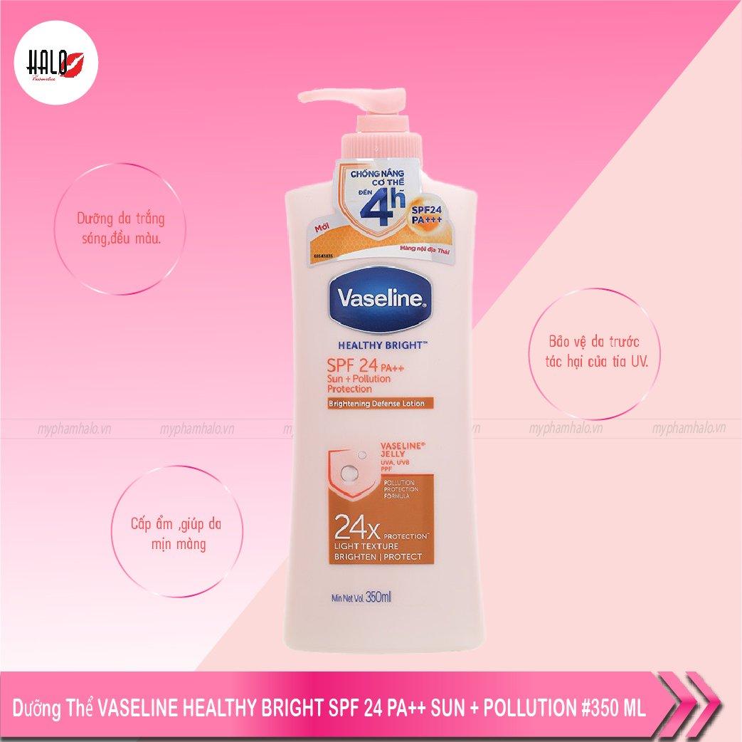 Sữa dưỡng thể body dưỡng trắng da, dưỡng ẩm toàn thân Vaseline Healthy White