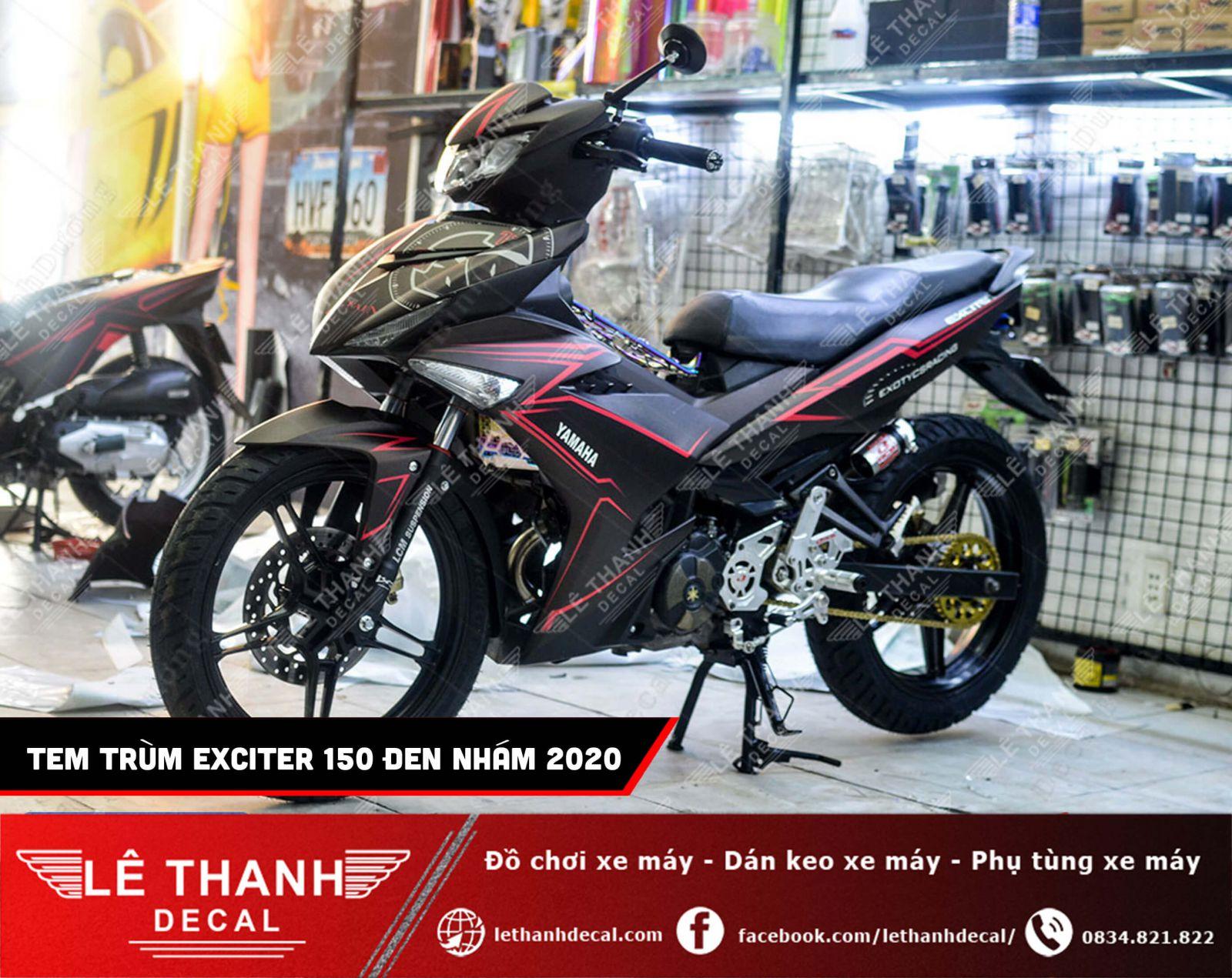 Tem trùm Exciter 150 đen nhám 2020 chất phát ngất