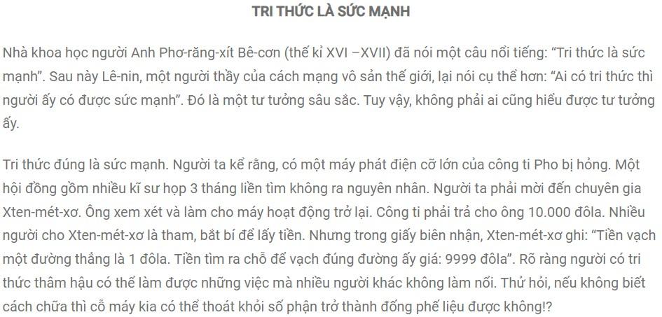 Soạn bài Nghị luận về một vấn đề tư tưởng, đạo lí chi tiết Ngữ văn 9