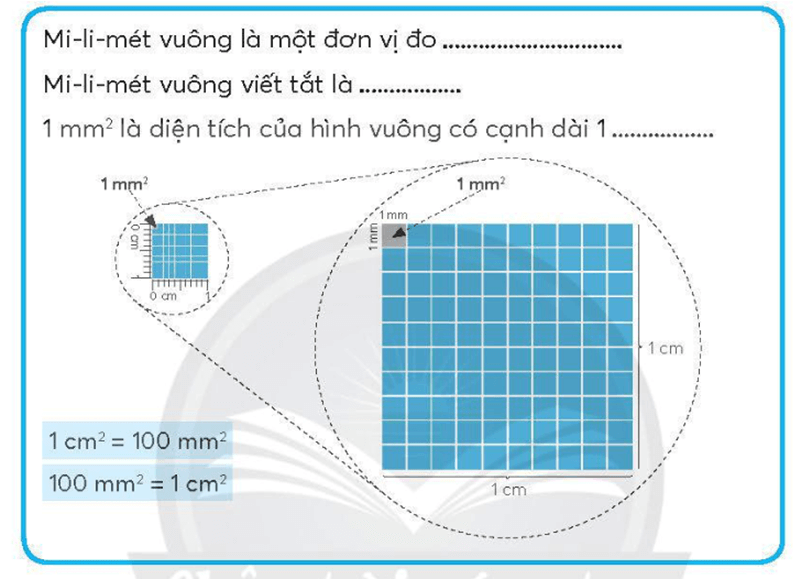 Vở bài tập Toán lớp 4 Bài 57: Mi-li-mét vuông trang 44 – Chân trời sáng tạo