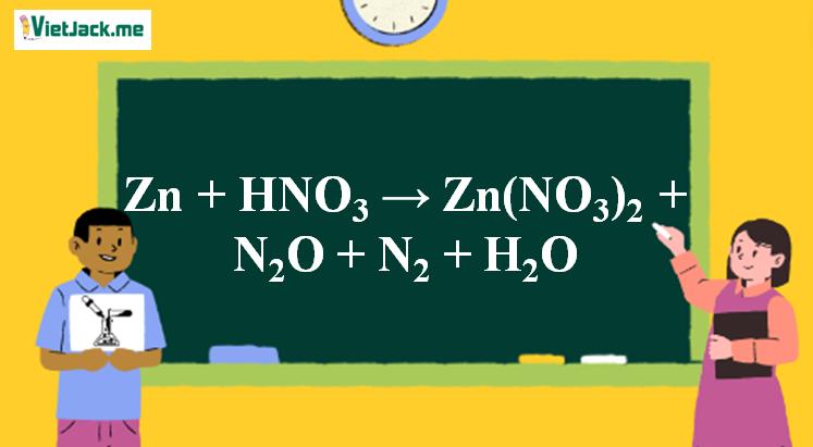 Zn + HNO3 → Zn(NO3)2 + N2O + N2 + H2O | Zn ra Zn(NO3)2