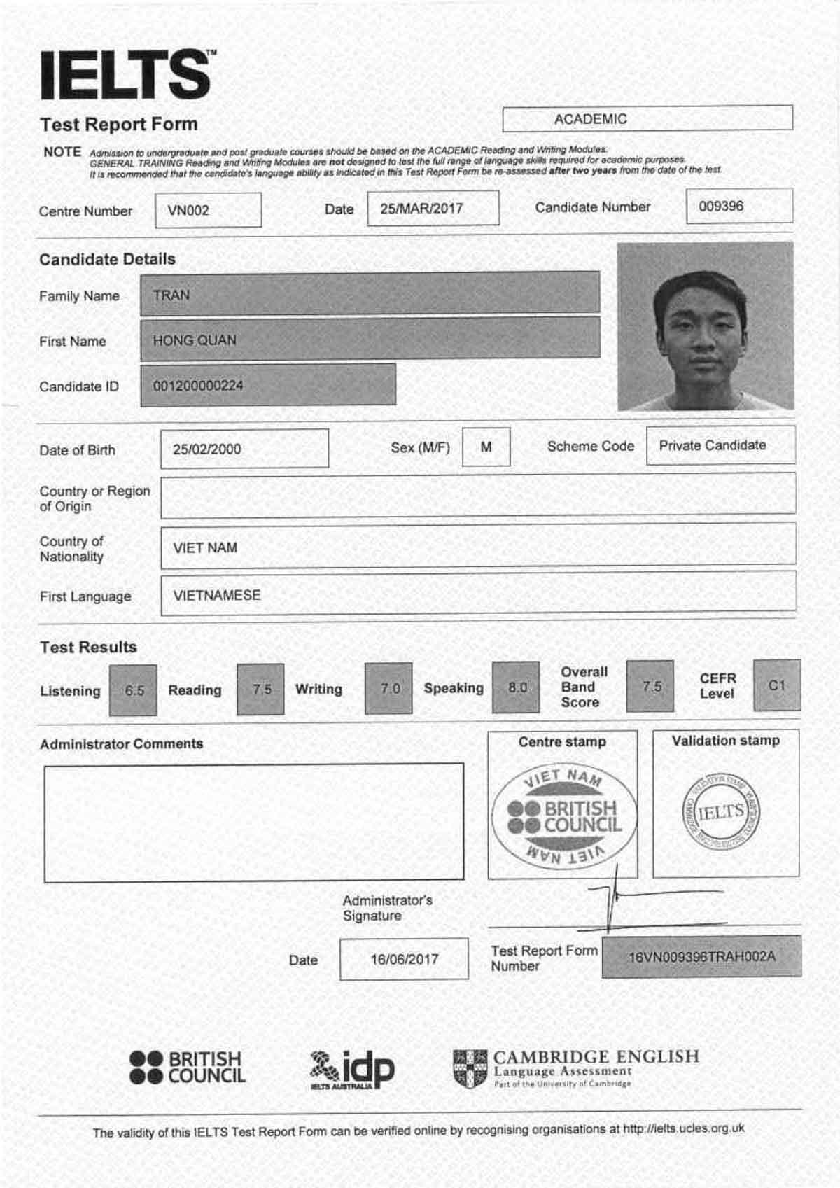 Chứng chỉ IELTS Academic