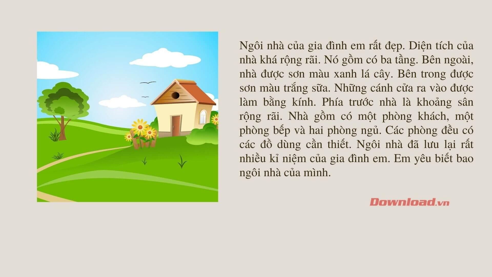 Tập làm văn lớp 3: Tả ngôi nhà của gia đình em (32 mẫu)  Những bài văn mẫu lớp 3