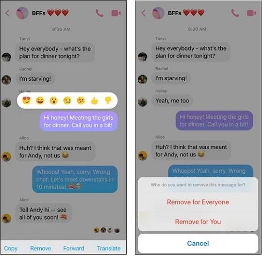 Cách thu hồi tin nhắn Facebook Messenger trên Android và iOS