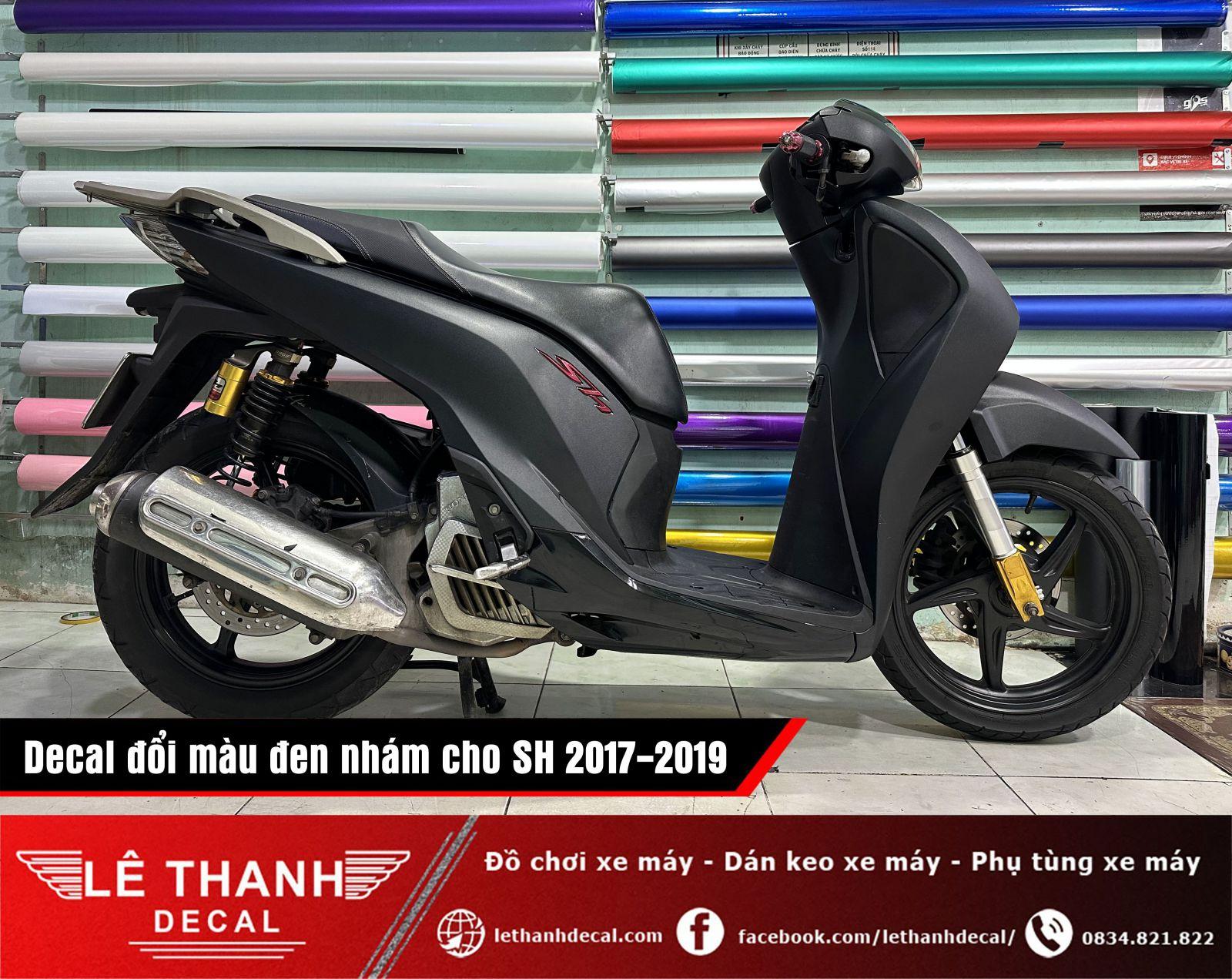 Dán decal đổi màu đen nhám cho SH 2017 - 2019