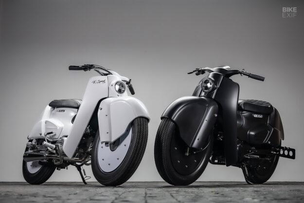 Black and white: Two Honda Super Cub customs by K-Speed